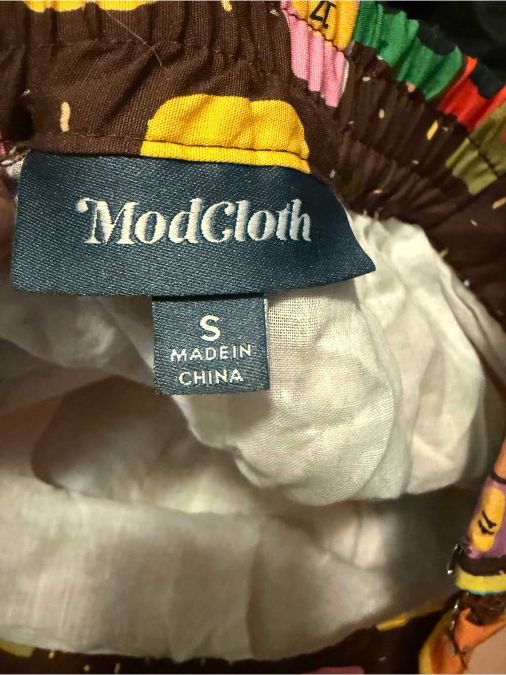 Modcloth Brown Multicolor Bookprint A-Line Skirt - Picture 3 of 4